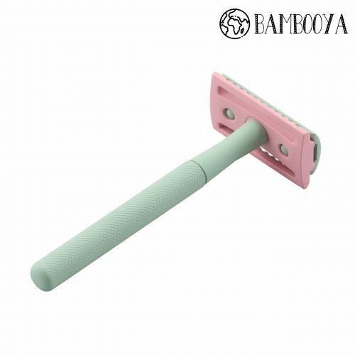 Safety Razor Bambooya + 20 razor blades – Minty Pink