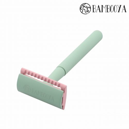 Safety Razor Bambooya + 20 razor blades – Minty Pink