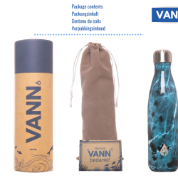 Water bottle thermos – Sustainable VANN drinking bottle marble gold