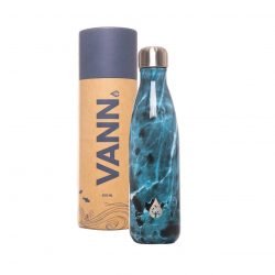 Water bottle thermos – Sustainable VANN drinking bottle marble blue