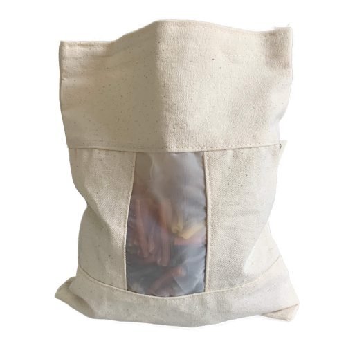 Organic Cotton Bulk Bag with Viewing Window, Medium Size