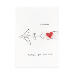 Letterpress Card & Pin “Airplane”