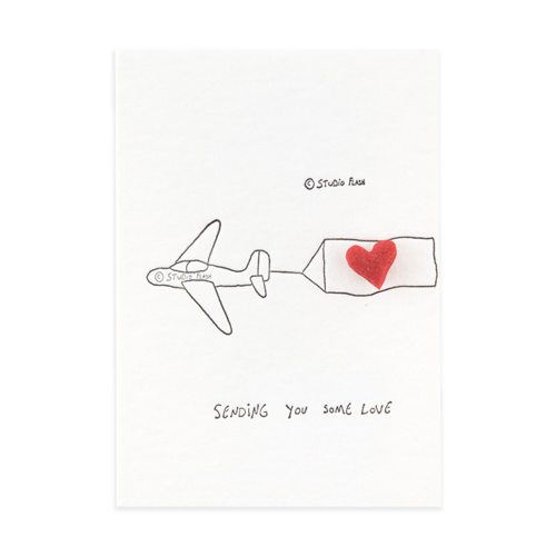 Letterpress Card & Pin “Airplane”