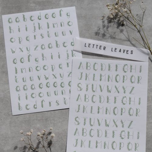 Organic Letter Leaves Sticker Sheet – Paperleaves