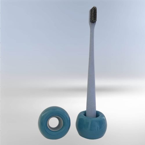 Toothbrush Holder Handmade Ceramic Blue