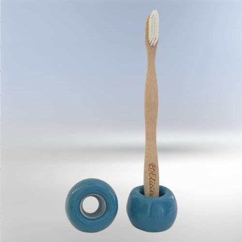Toothbrush Holder Handmade Ceramic Blue