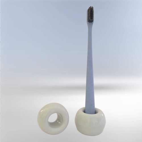 Toothbrush Holder Handmade Ceramic White