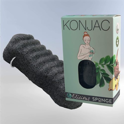 Konjac bath sponge with Charcoal – oily (acne prone) skin