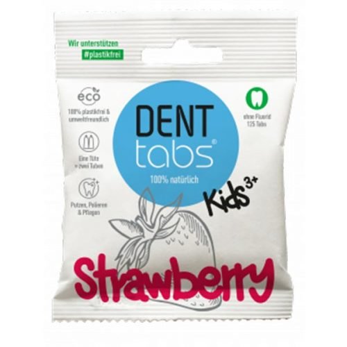 Strawberry Toothpaste Tabs Without Fluoride Kids Dent Tabs