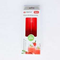Glass Drinking Straws 5 Pcs Pack Alpina