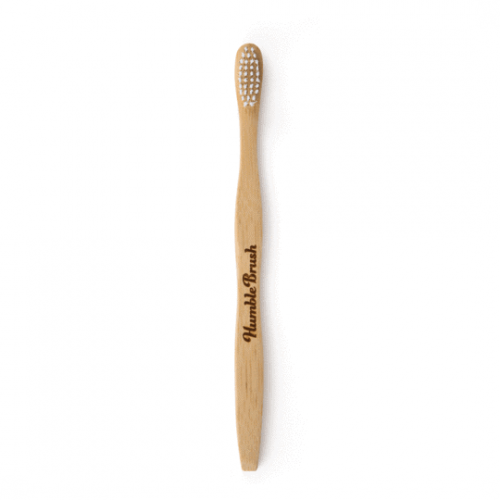 Adult Bamboo Toothbrush – White, Soft Bristles The Humble Co.