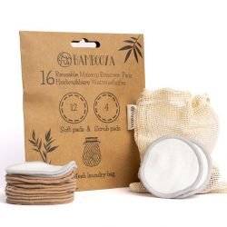Reusable bamboo make-up pads (16 pieces) + la...