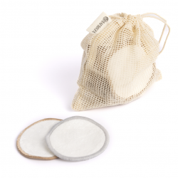 Reusable bamboo make-up pads (16 pieces) + laundry bag