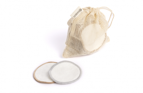 Reusable bamboo make-up pads (16 pieces) + laundry bag