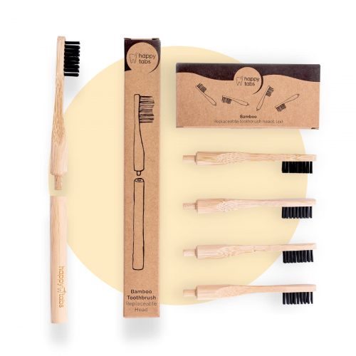 Bamboo Toothbrush – One year Supply Brush + 4 x Replaceable Brush heads