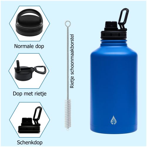 Water bottle thermos – Sustainable VANN drinking bottle 2 liter Blue