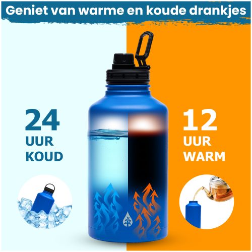 Water bottle thermos – Sustainable VANN drinking bottle 2 liter Blue