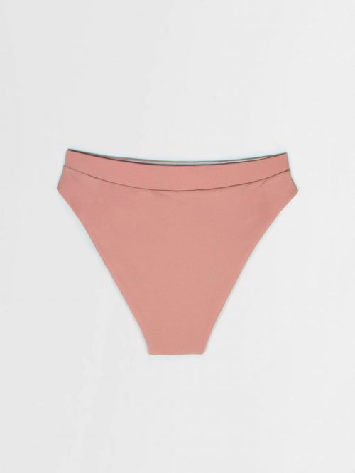 High-waisted bikini bottom – Coral pink