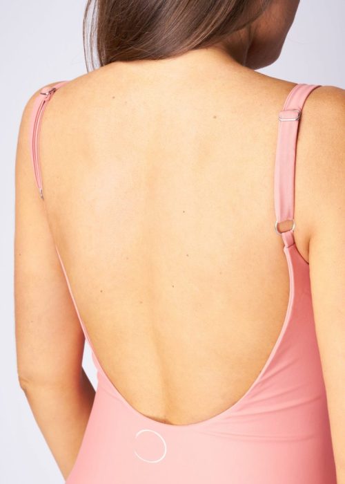 Wide strap swimsuit – Coral pink