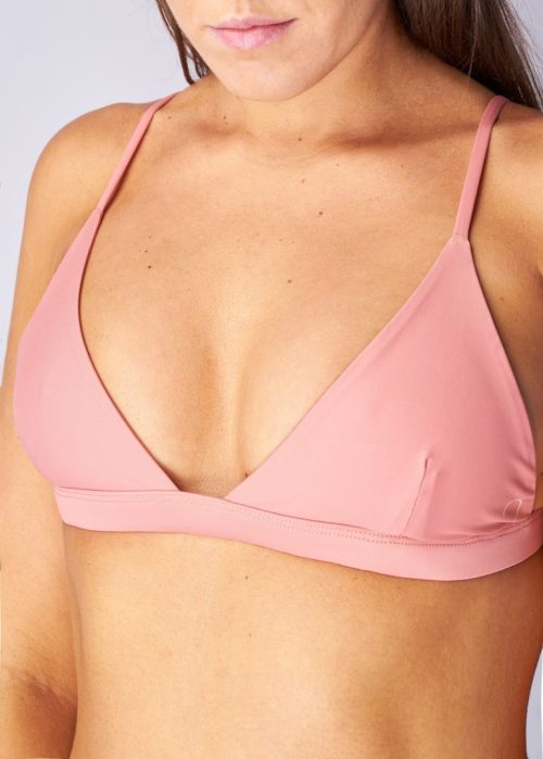 Triangle bikini top – Coral pink