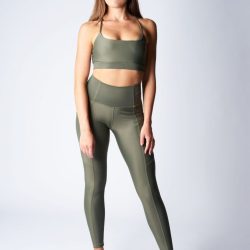 Cross-back sports bra – Turtle green