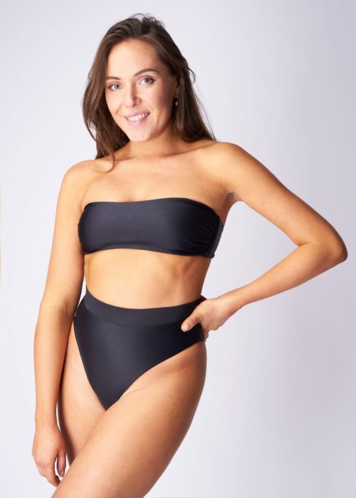 High-waisted bikini bottom – Ultra-Black