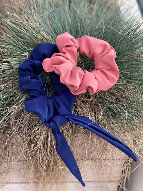 Scrunchie with bow – Deep ocean