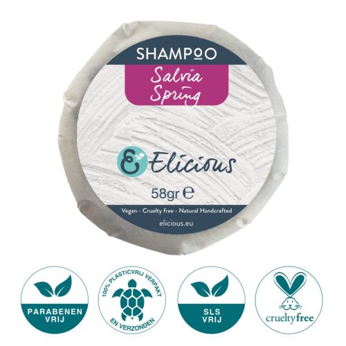 Elicious | Natural shampoo bar Salvia Spring 58g – Sensitive scalp
