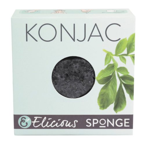 Elicious | Natural Konjac facial sponge Charcoal – oily(blemished)skinin