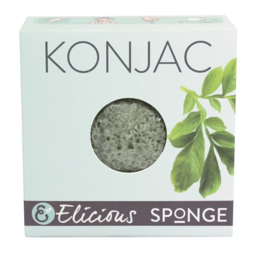 Elicious | Natural Konjac facial sponge Green Tea – anti bacterial