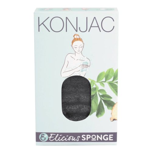 Elicious | Natural Konjac bath sponge Charcoal – oily (blemished) skin