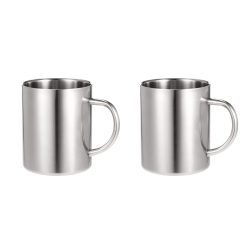 Set of 2 Metal Mugs for Hot Drinks