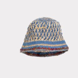 Indigo and Natural crochet hat