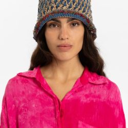 Indigo and Natural crochet hat