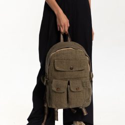 Khaki Multipockets Backpack