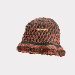 Indigo and Papaya Crochet Hat