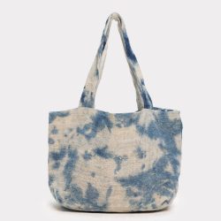 Maxi Handbag 100% Hemp Ice Dye Blue