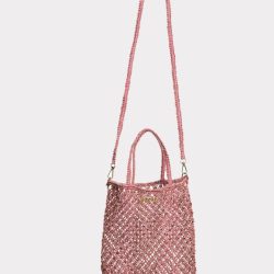 100% Hemp Macramé Handbag Pink