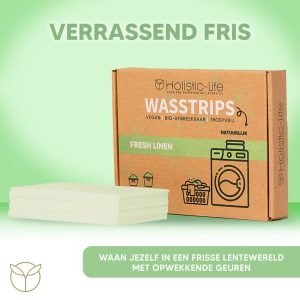 Natuurlijke Wasmiddeldoekjes – Fresh Linen Wasstrips 50 Wasbeurten Incl. Wasverzachter